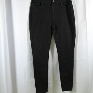 Judy Blue Womens 11/30 31x28 Black Animal Print Skinny Leg Fit Denim Jeans